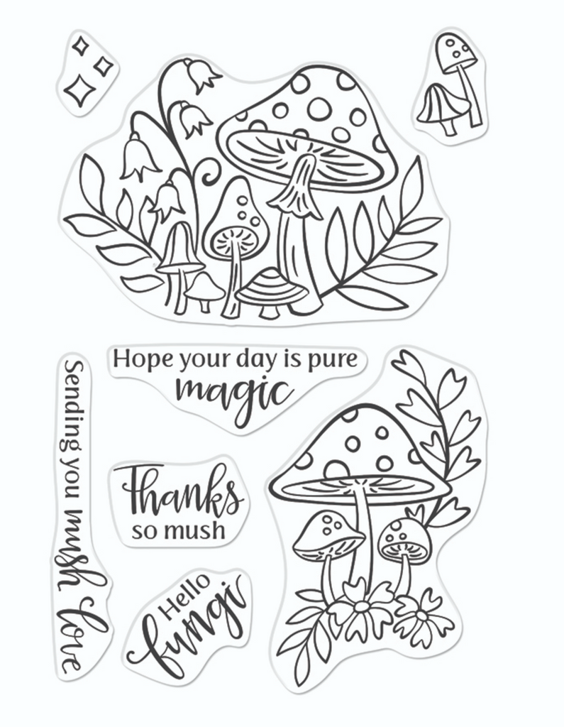 Hero Arts Clear Stamps Hello Fungi cm727