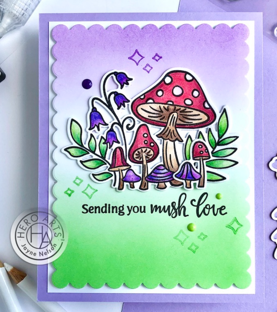 Hero Arts Clear Stamps Hello Fungi cm727 sending you love