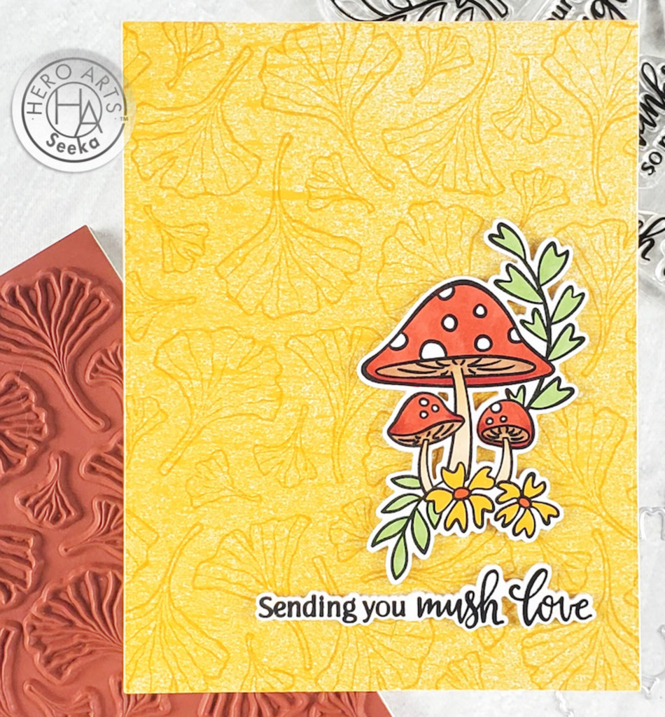 Hero Arts Cling Stamp Ginkgo Leaves Pattern Bold Prints cg926 sending you love
