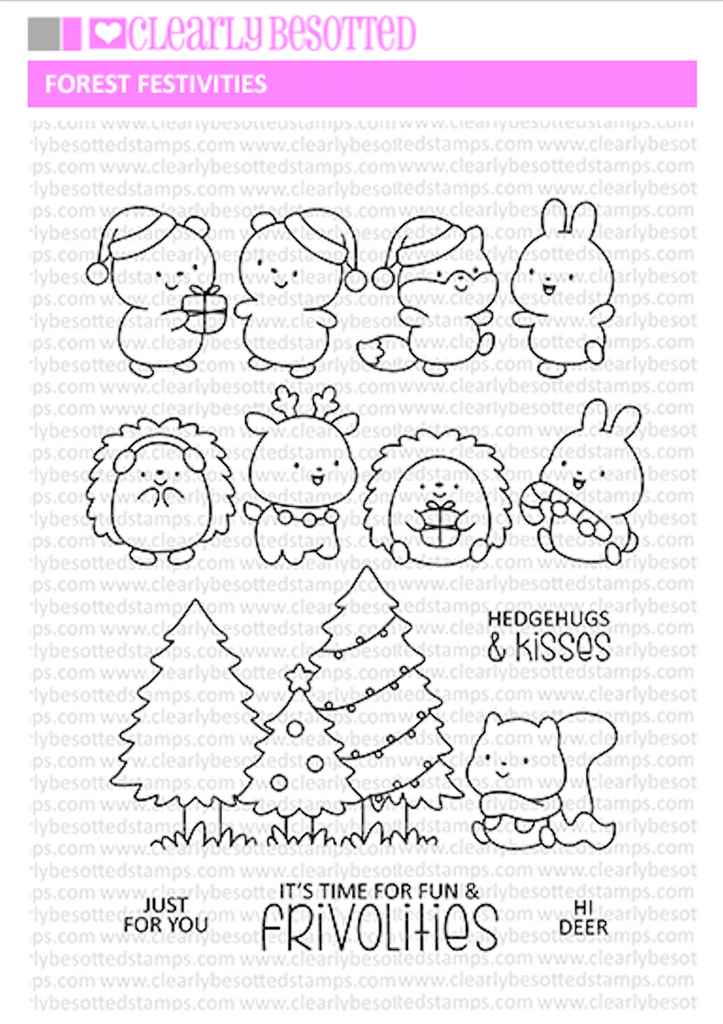 Clearly Besotted Forest Festivities Clear Stamps