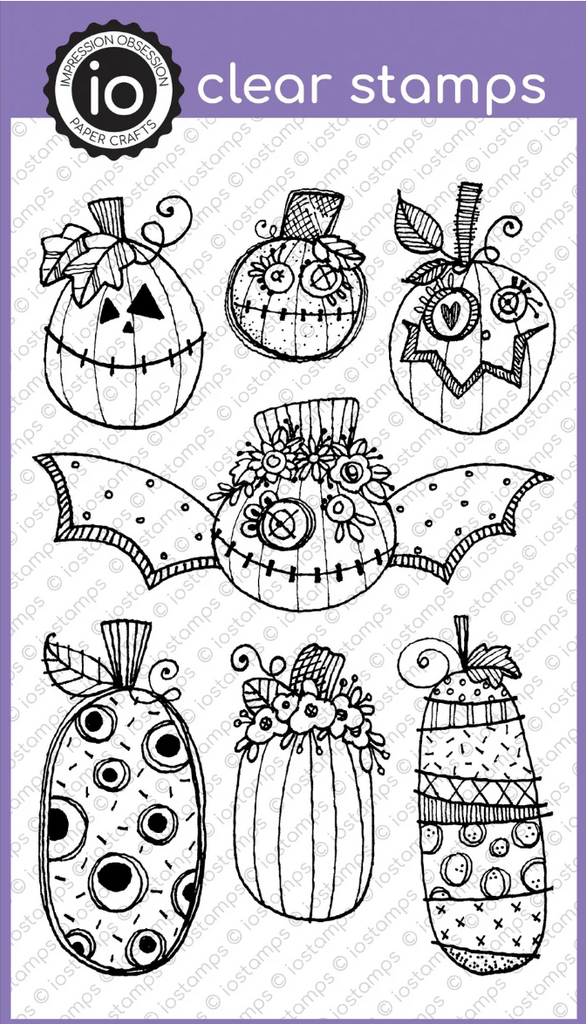 Impression Obsession Clear Stamps Festive Pumpkins cl1246