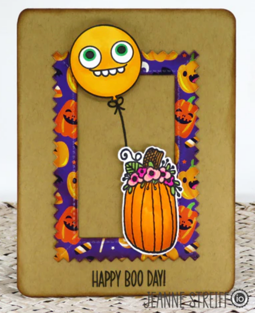 Impression Obsession Clear Stamps Festive Pumpkins cl1246 happy boo day