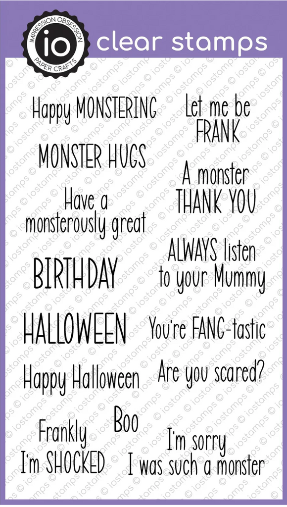 Impression Obsession Clear Stamps Monster Sayings cl1227