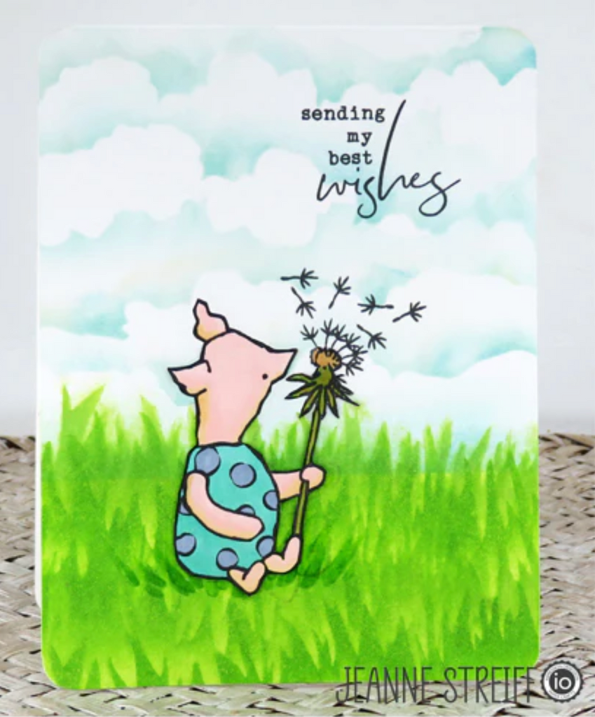 Impression Obsession Clear Stamps Piglet Thoughts cs1255 best wishes