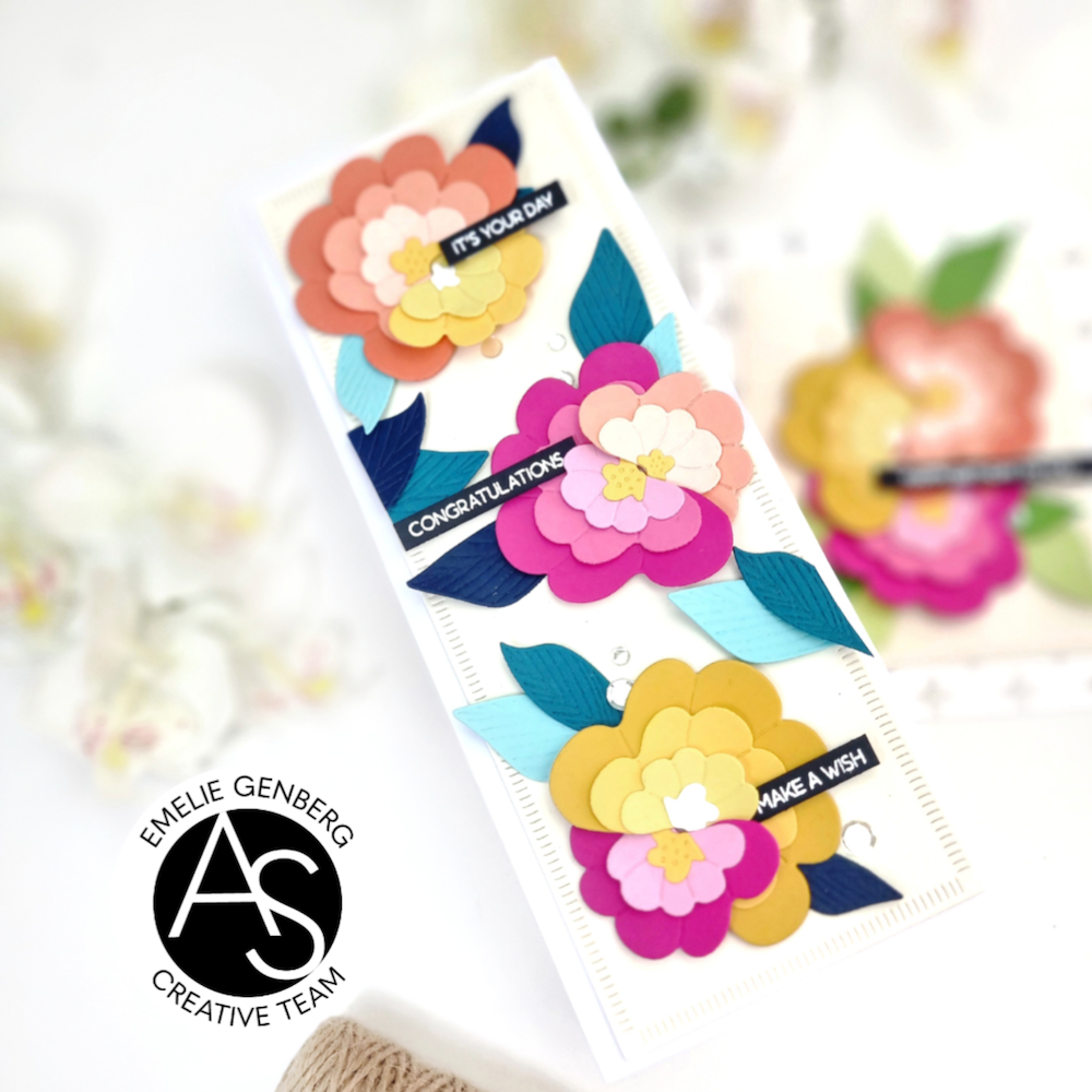 Alex Syberia Designs Celebrations Sentiments Clear Stamp Set asd-sta-116 flowers