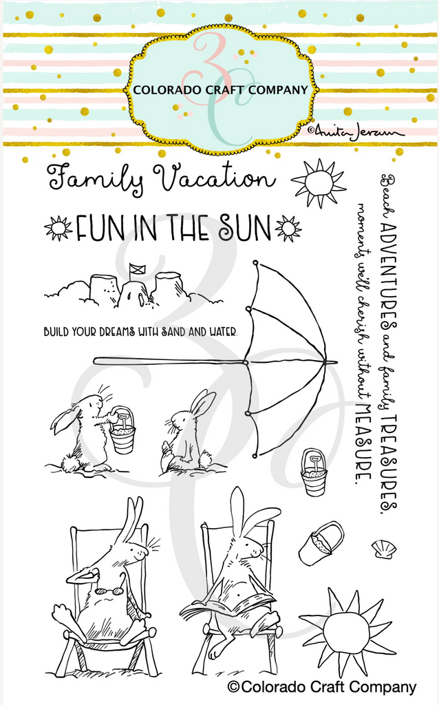 Colorado Craft Company Anita Jeram Fun In The Sun Clear Stamps aj852