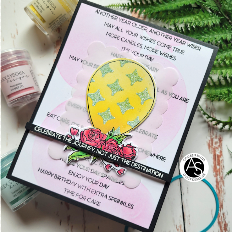 Alex Syberia Designs Celebrations Sentiments Clear Stamp Set asd-sta-116 balloon