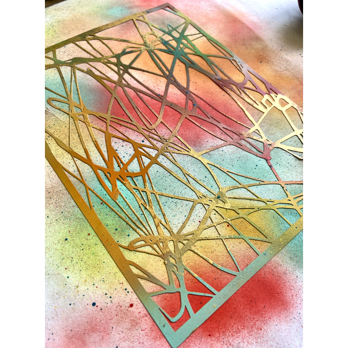 StencilGirl Scribbley Stencil l997 gold