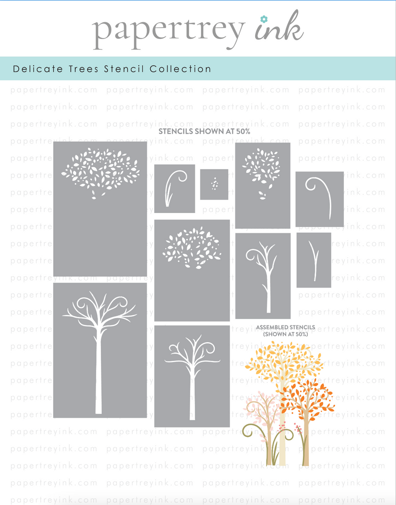 Papertrey Ink Delicate Trees Stencils-0053