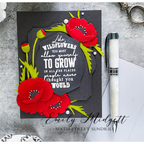 Papertrey Ink Into the Blooms Poppies Dies PTI-0669 red poppy 