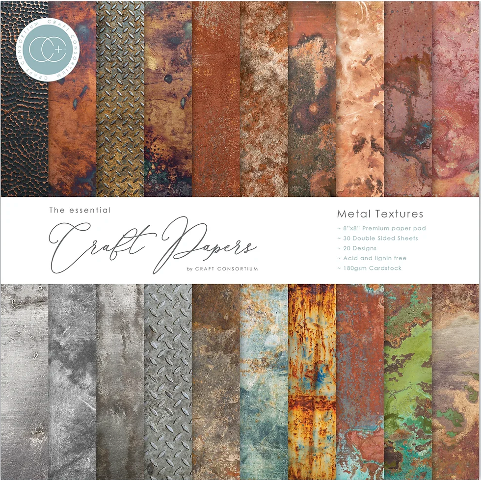 Craft Consortium Metal Textures 8 x 8 inch Paper Pad ccepad005e