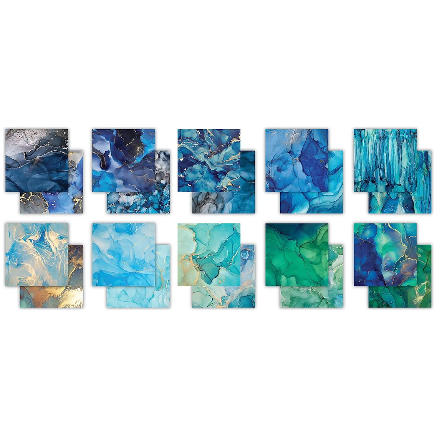Craft Consortium Ink Drops Ocean 8 x 8 inch Paper Pad ccepad018e full image