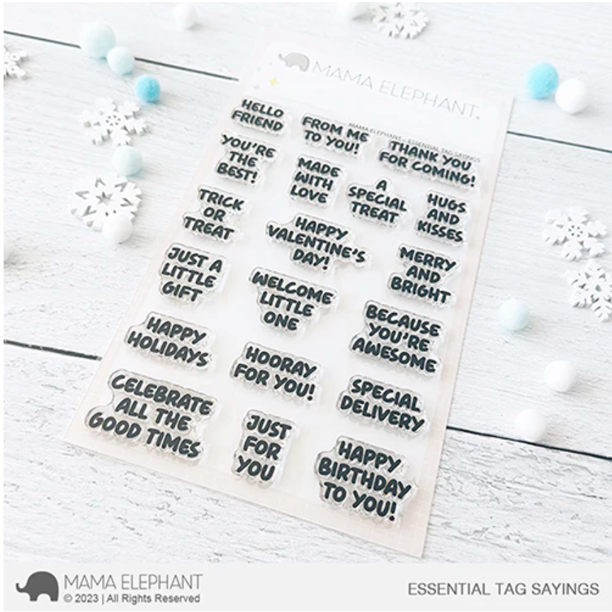 Mama Elephant Clear Stamps Essential Tag Sayings