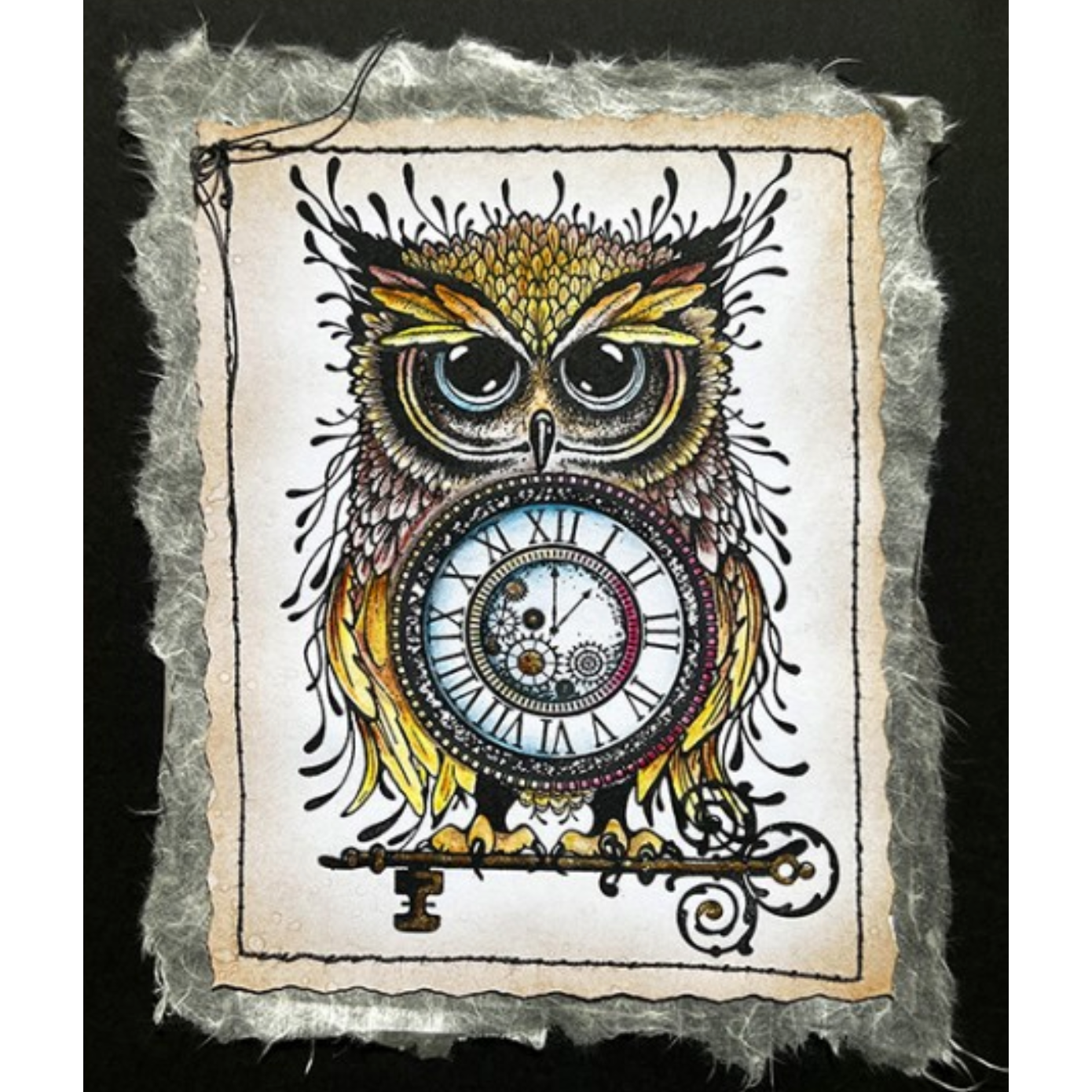 Lavinia Stamps Erwin Clear Stamp lav801 owl clock