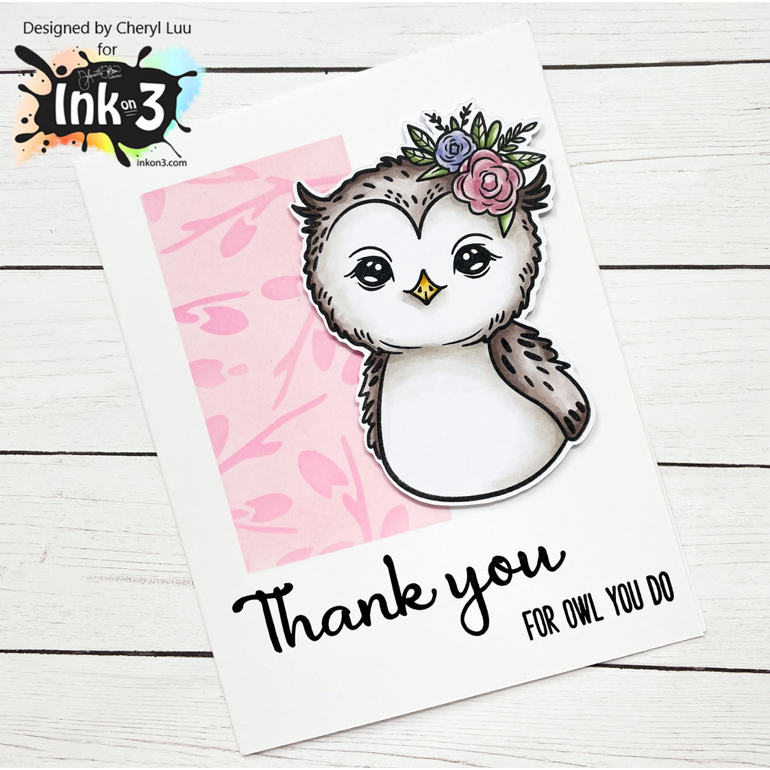 Inkon3 Willow Tree 6x6 Stencil thank you owl