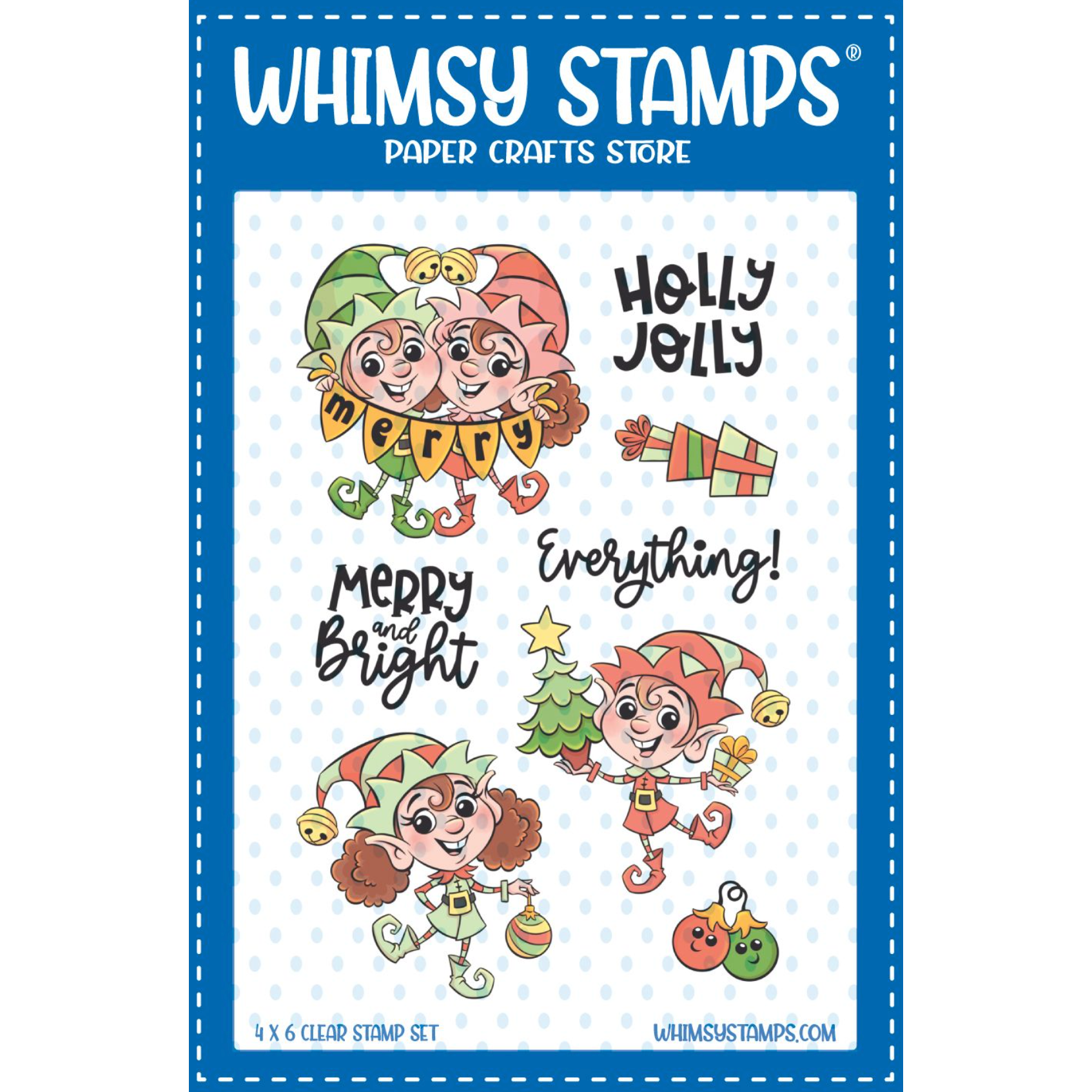 Whimsy Stamps Holly Jolly Elves Clear Stamps khb206