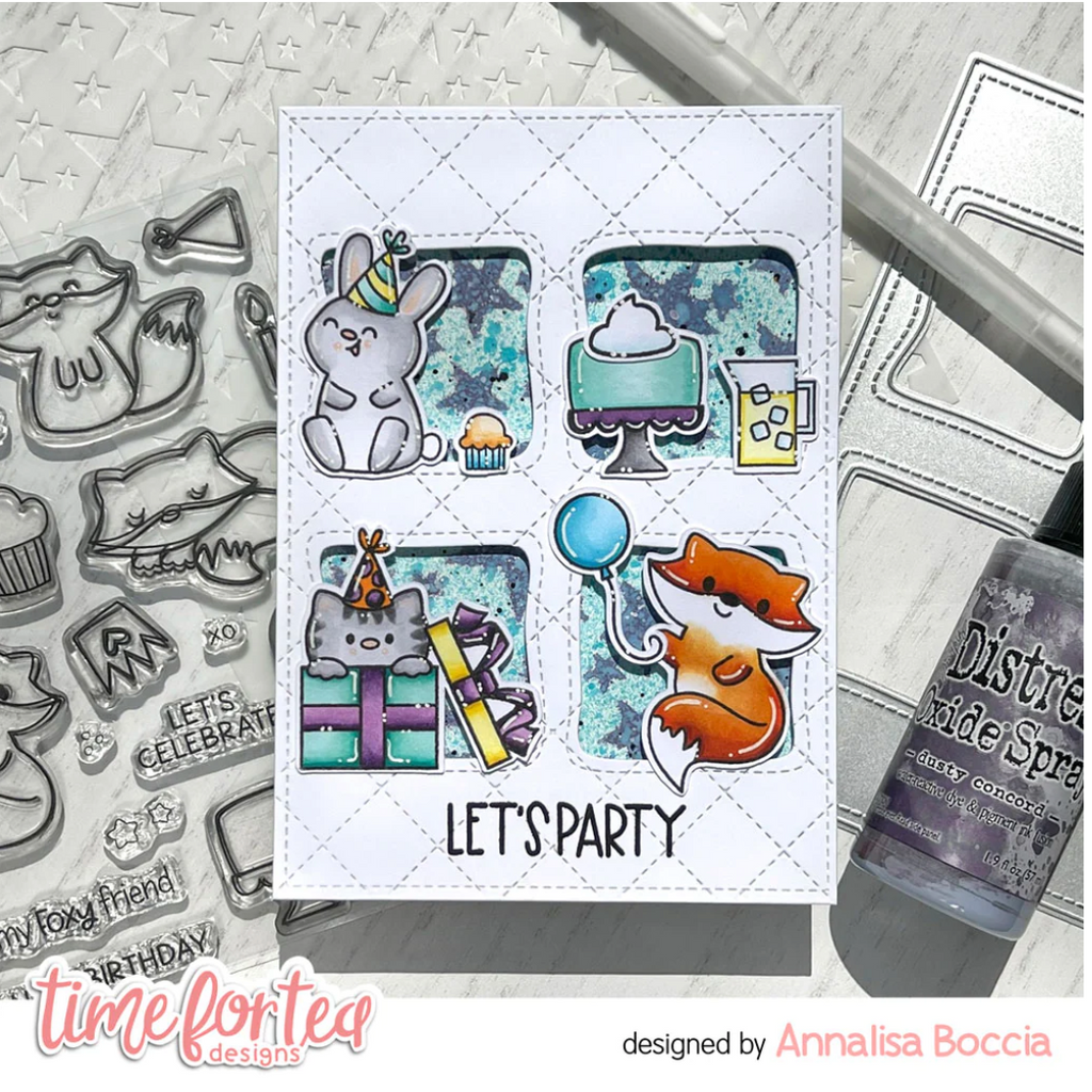 Time for Tea Designs Let's Party Clear Stamps cute critters