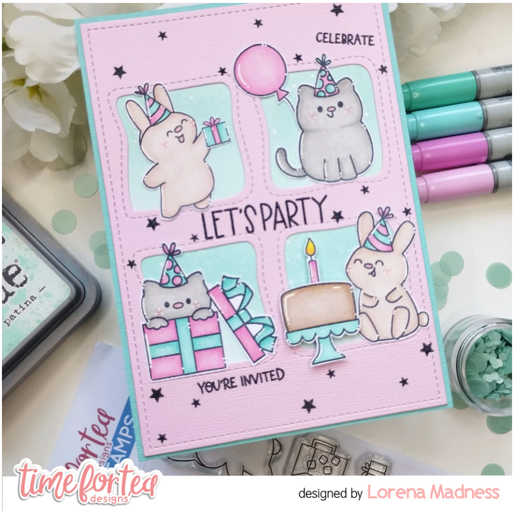 Time for Tea Designs Let's Party Coordinating Dies you're invited