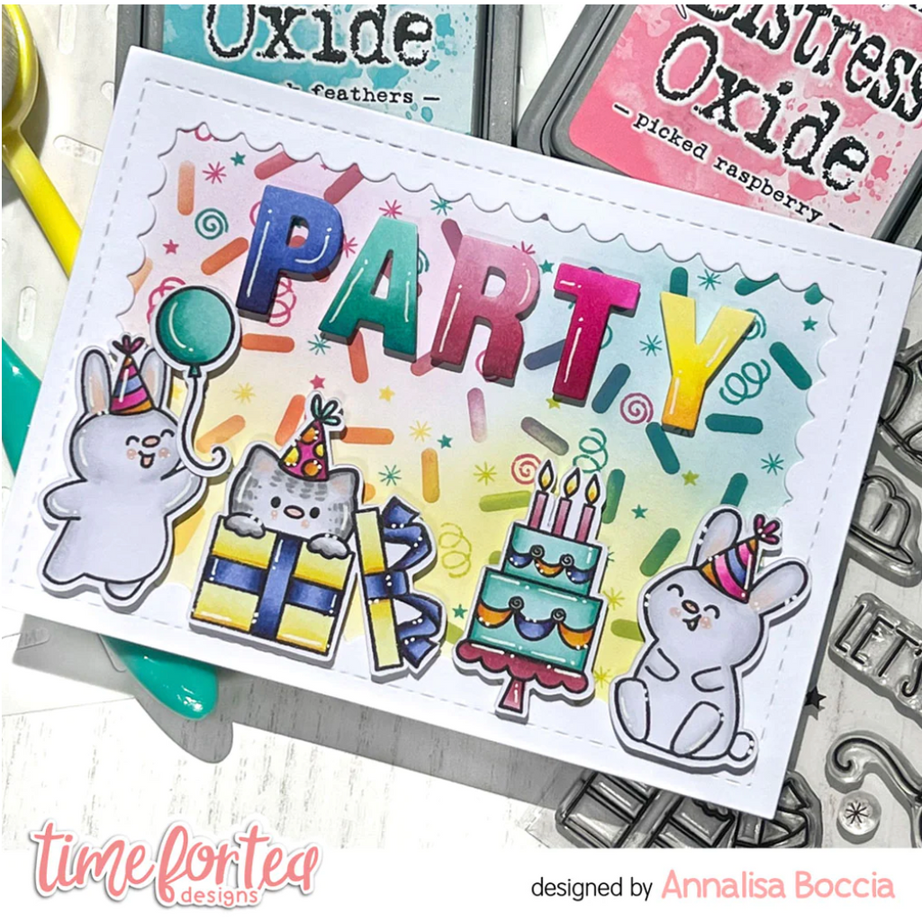 Time for Tea Designs Let's Party Coordinating Dies bunny party