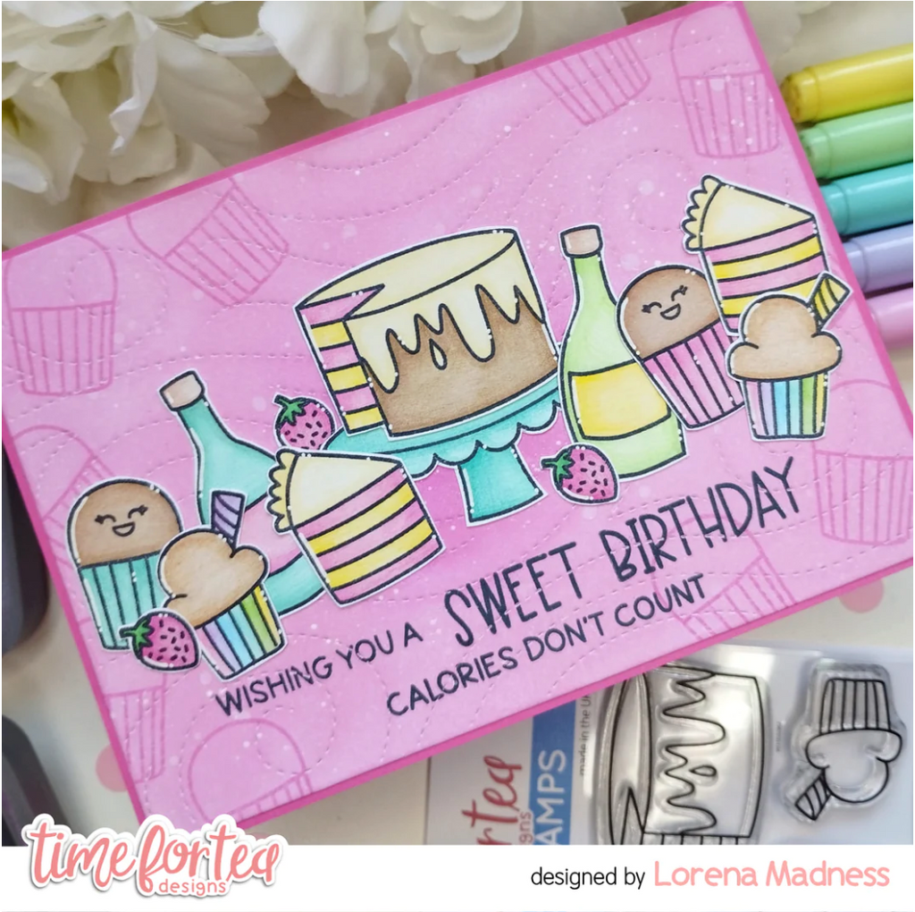 Time for Tea Designs Birthday Cake Clear Stamps sweet birthday