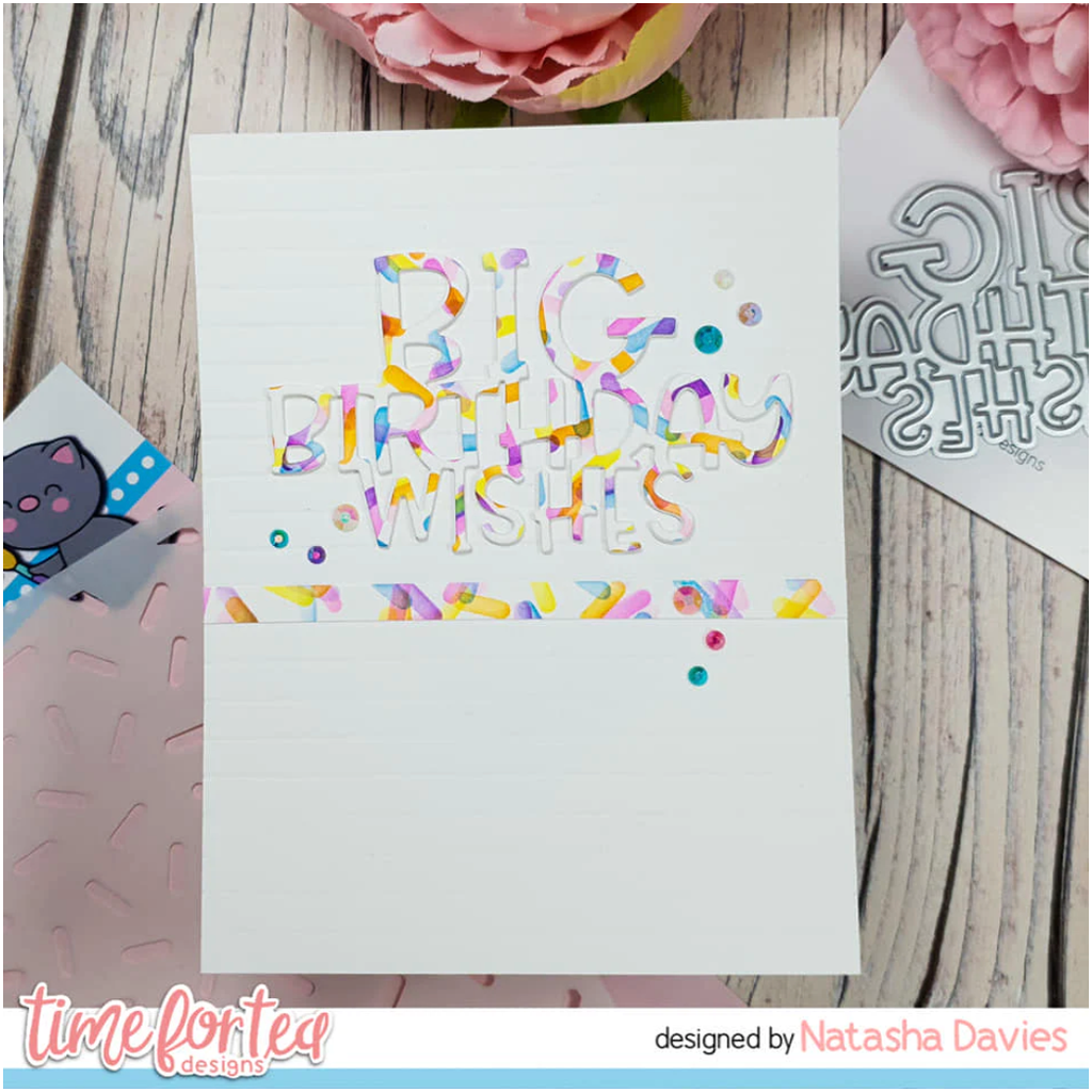 Time for Tea Designs Confetti Stencil birthday wishes