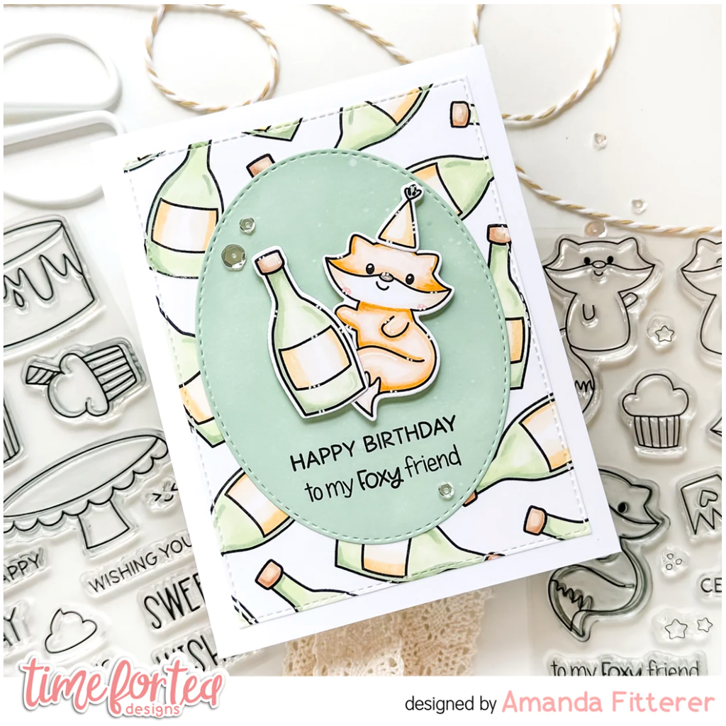 Time for Tea Designs Birthday Fox Coordinating Dies foxy friend