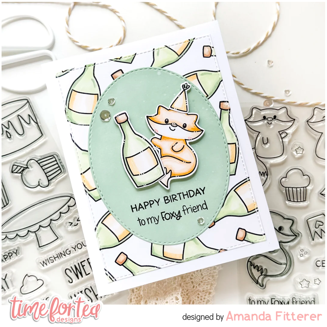 Time for Tea Designs Birthday Fox Coordinating Dies foxy friend