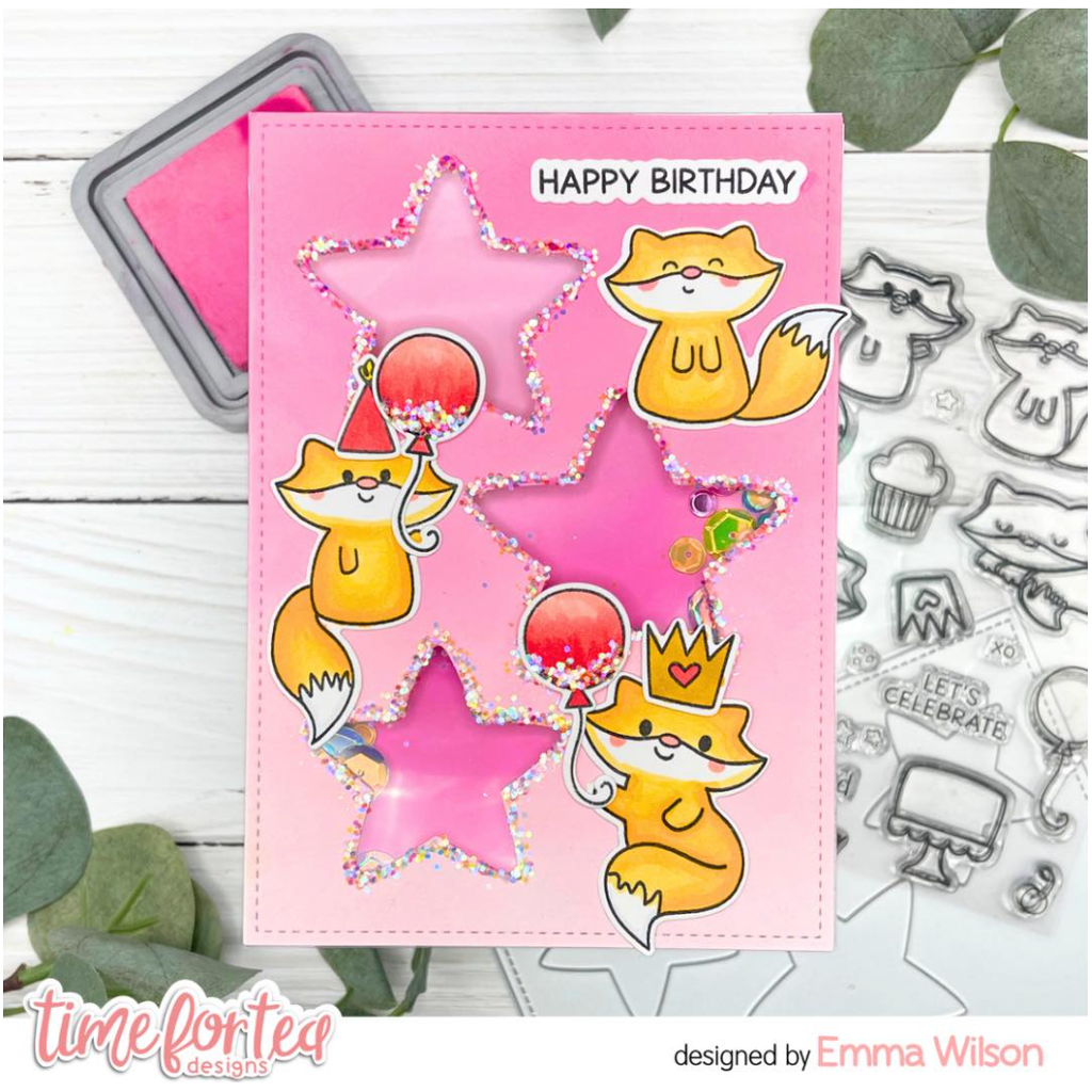 Time for Tea Designs Birthday Fox Coordinating Dies happy birthday