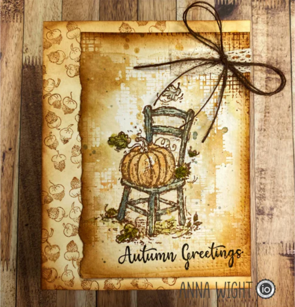 Impression Obsession September Red Rubber Cling Stamp Set rrset0923 autumn greetings