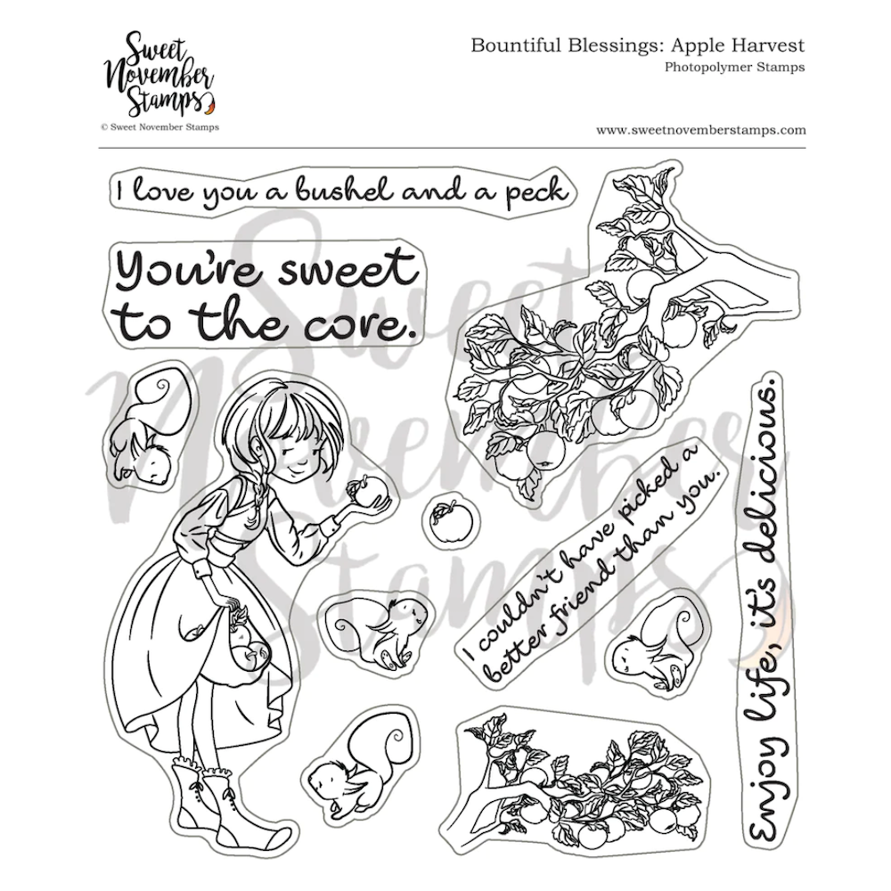 Sweet November Stamps Apple Harvest Clear Stamp Set sns-bb-ap-23