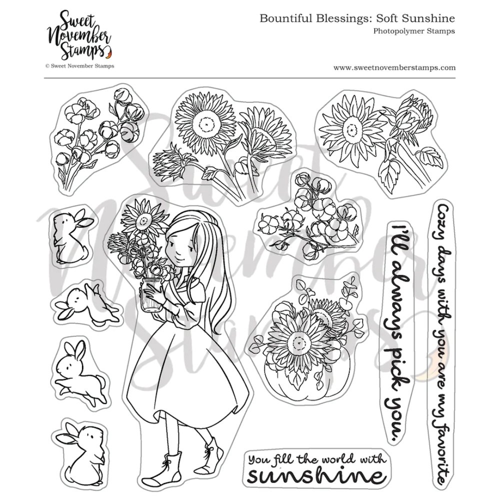 Sweet November Stamps Soft Sunshine Clear Stamp Set sns-bb-sf-23