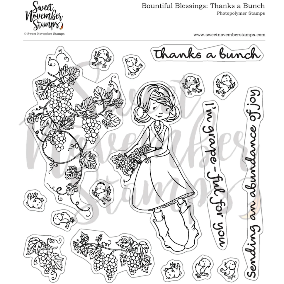 Sweet November Stamps Thanks a Bunch Clear Stamp Set sns-bb-gr-23