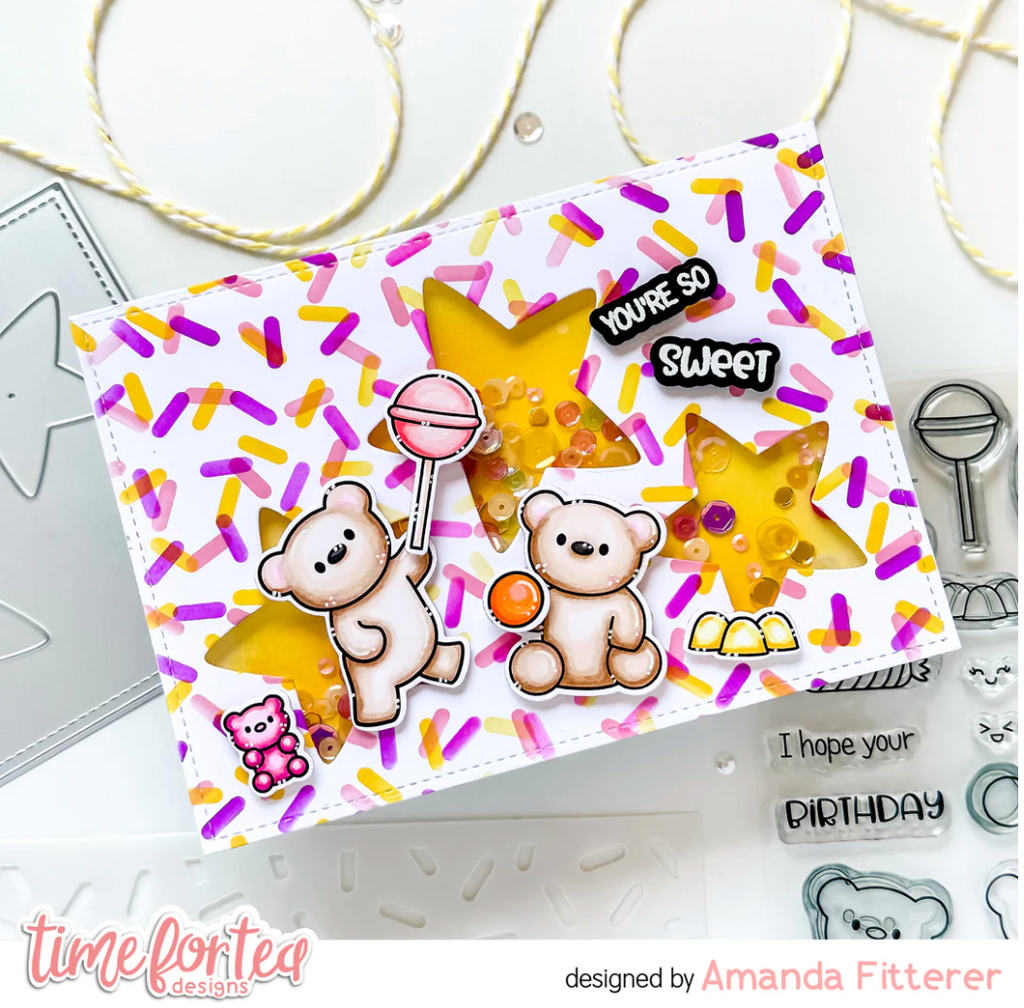 Time for Tea Designs Stars Stitched Cover Die you're sweet