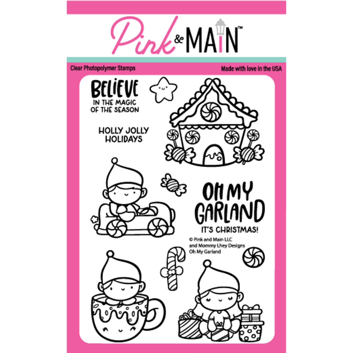 Pink and Main Oh My Garland Clear Stamps pm0653