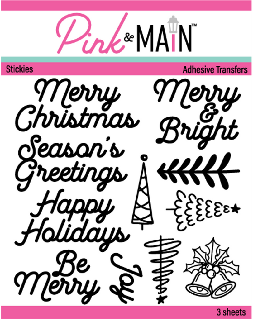 Pink and Main Winter Greetings Adhesive Transfer Stickies pmf136