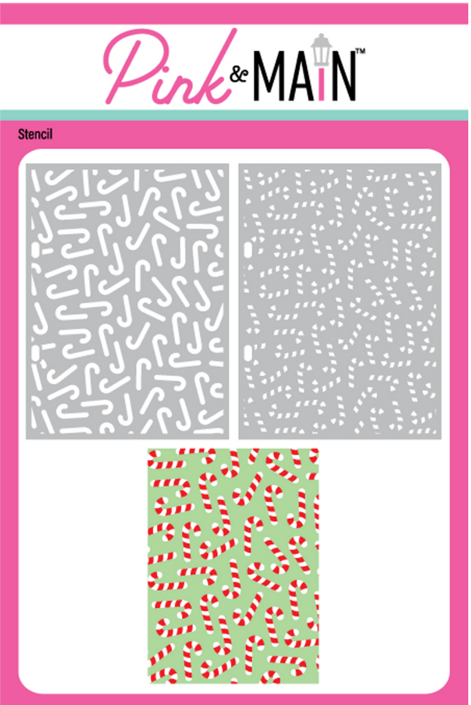 Pink and Main Layered Candy Cane Stencils pms113