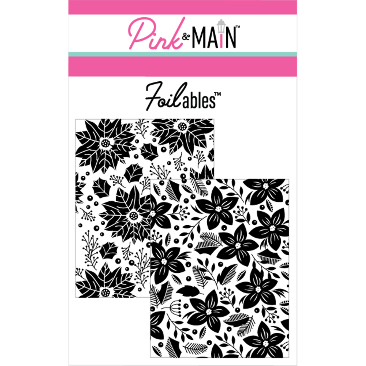 Pink and Main Pretty Poinsettias Foilable Panels pmf141