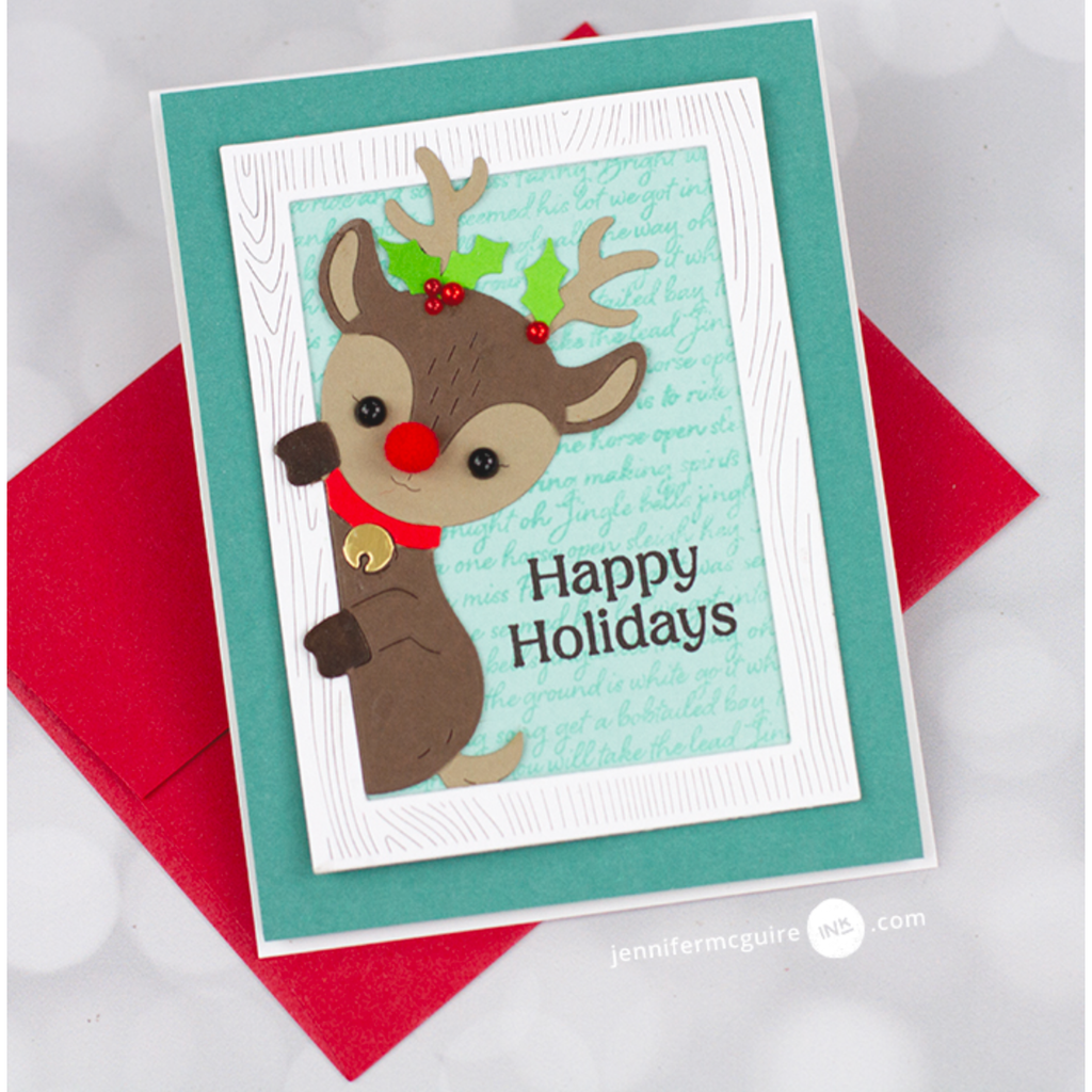 Hero Arts Fancy Cuts Dies Peeking Reindeer DF144 happy holidays | color-code:ALT02