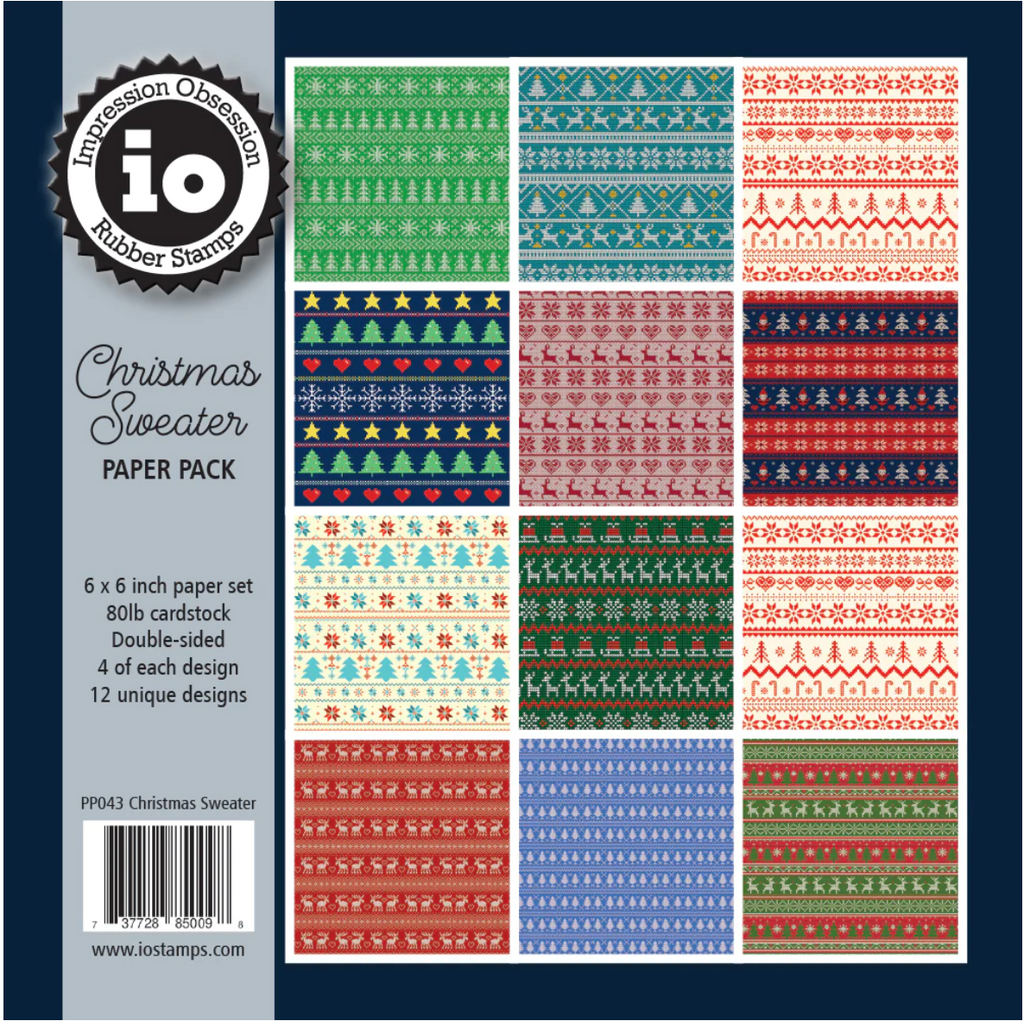 Impression Obsession Christmas Sweater 6x6 inch Paper Pad pp043