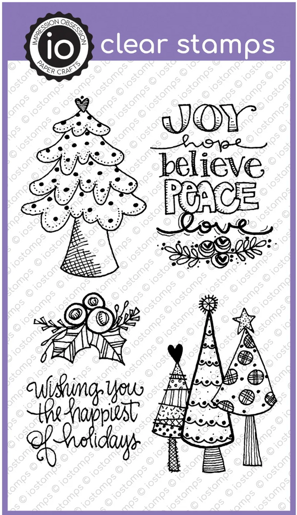 Impression Obsession Clear Stamps Happiest Holidays cl1248