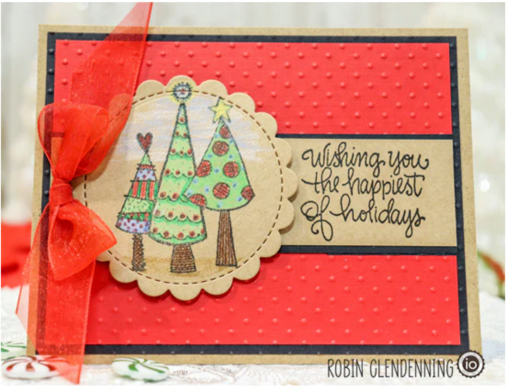 Impression Obsession Clear Stamps Happiest Holidays cl1248 wishing you