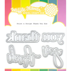 Waffle Flower Print and Script Thank You Dies 421473