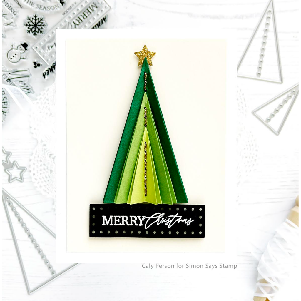 Waffle Flower Dotted Triangle Trees Dies 421518 merry christmas | color-code:ALT01
