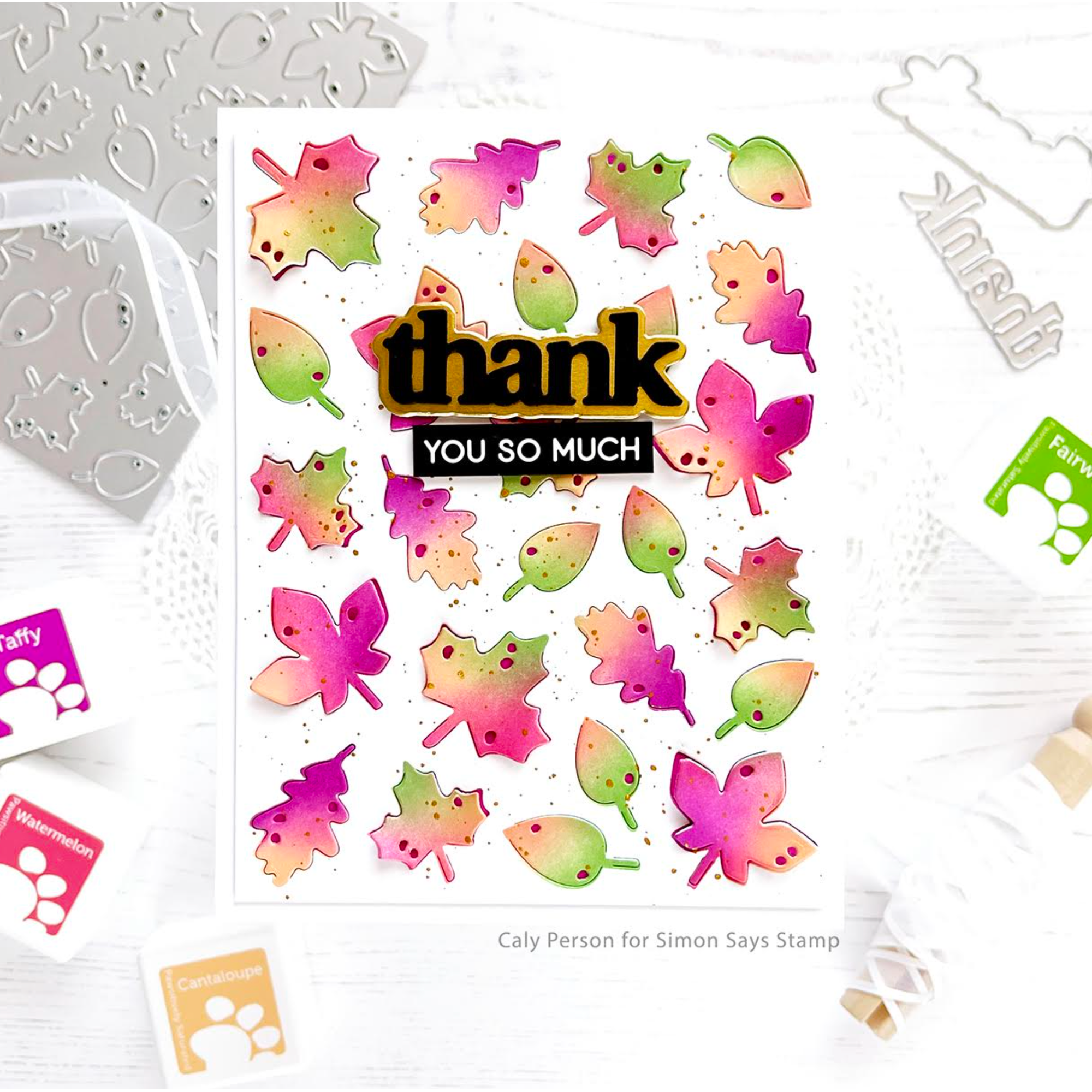 Waffle Flower Print and Script Thank You Dies 421473 thank you | color-code:ALT01
