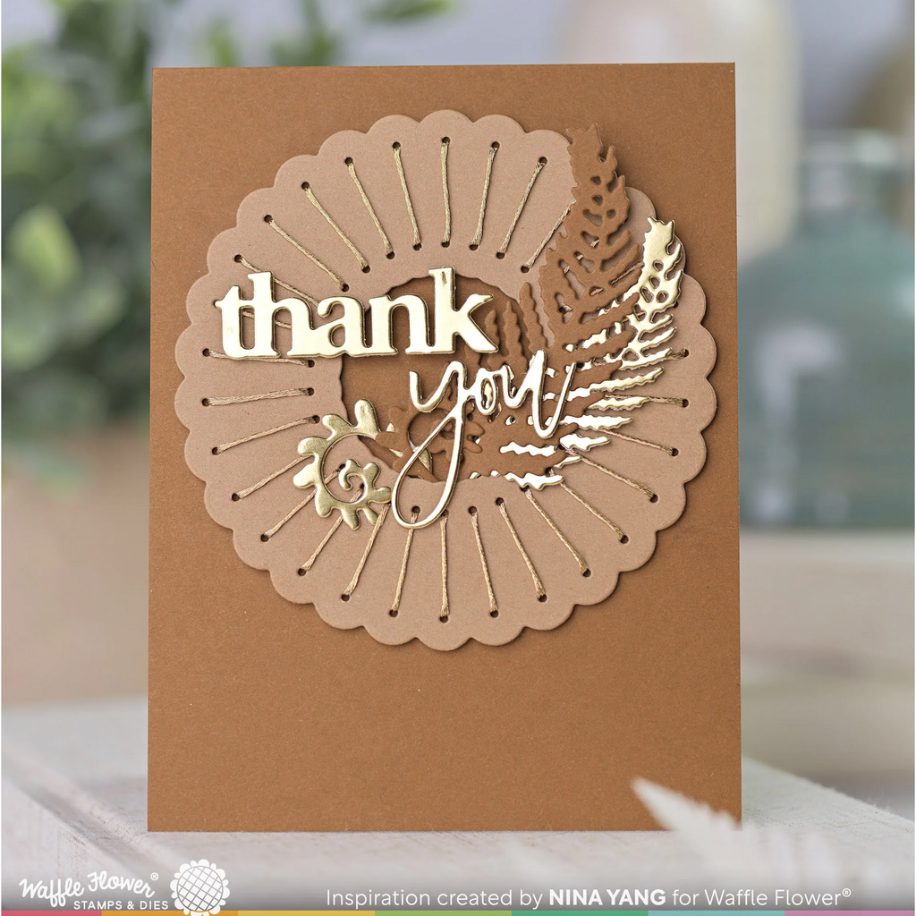 Waffle Flower Dainty Ferns Dies 421278 thank you