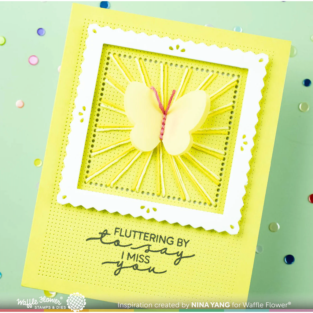 Waffle Flower Dotted Butterflies Dies 421400 i miss you