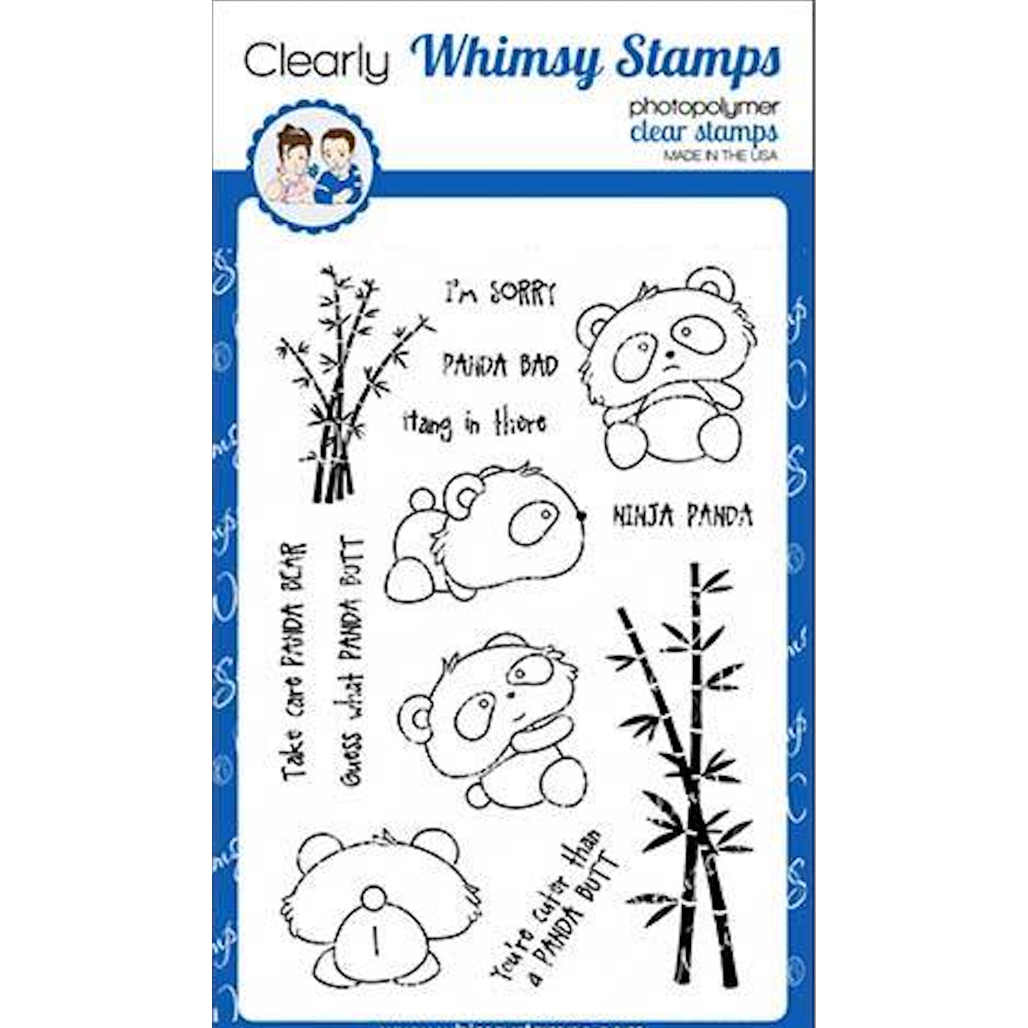 Whimsy Stamps PANDA BUTT Clear Stamps CWSD238