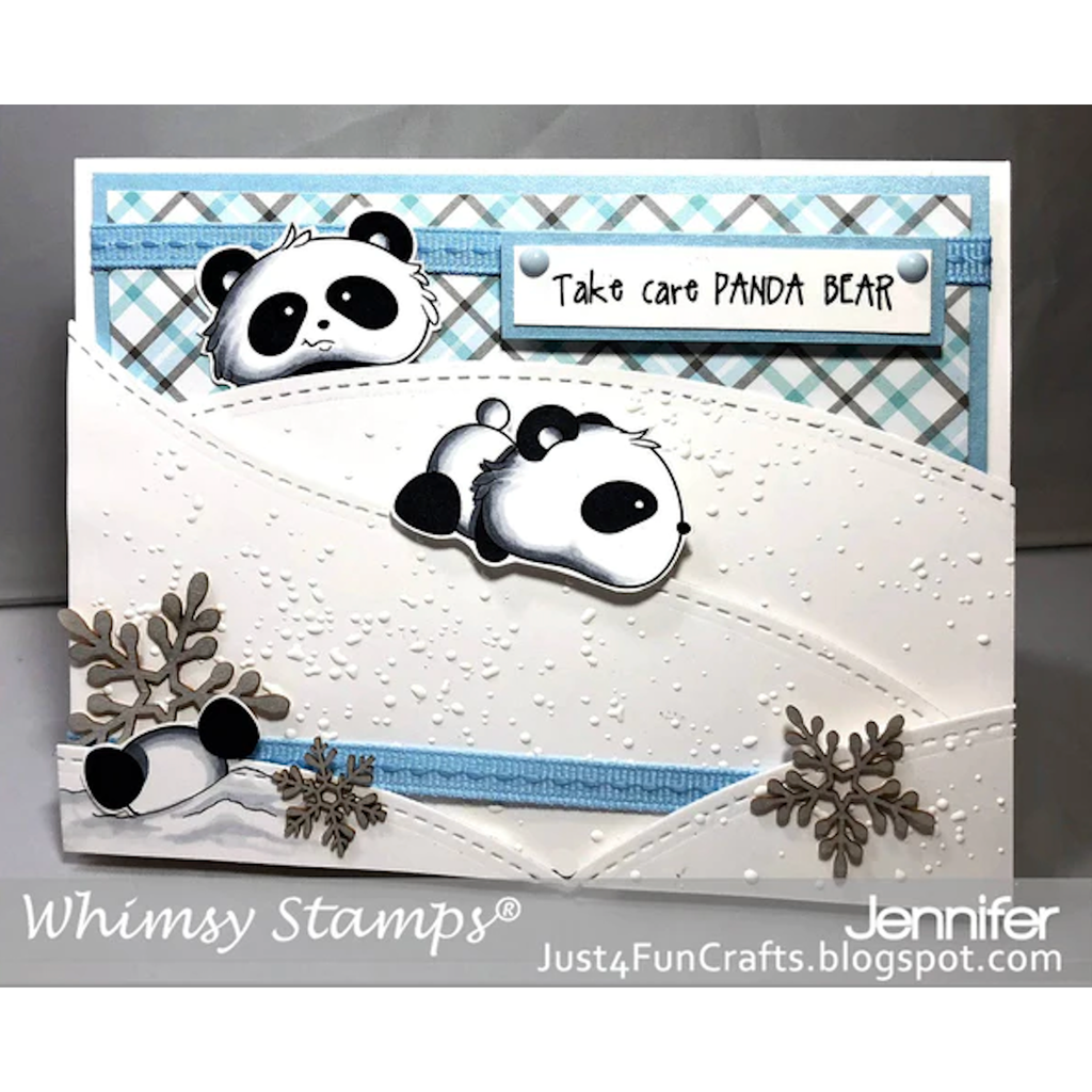 Whimsy Stamps PANDA BUTT Clear Stamps CWSD238 take care