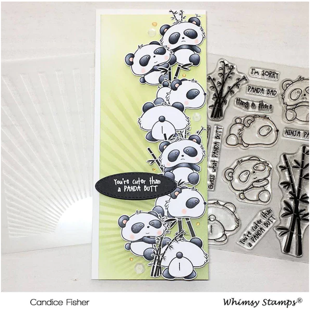 Whimsy Stamps PANDA BUTT Clear Stamps CWSD238 pandas