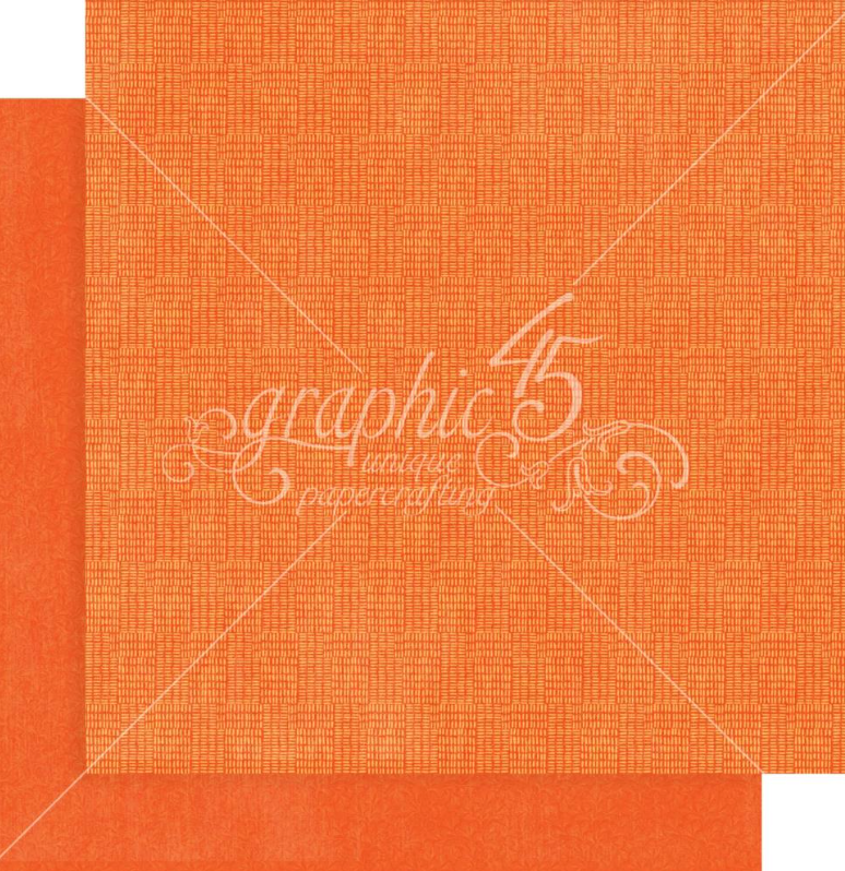 Graphic 45 Let's Get Artsy 12 x 12 Patterns And Solids Paper Pad g4502755 orange